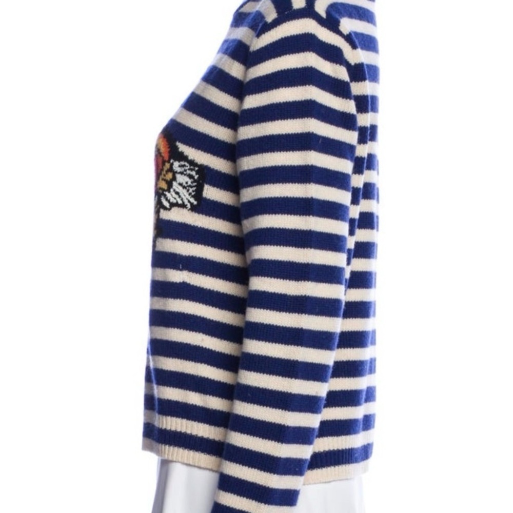 💋Gucci Blue and White Striped Tiger Sweater LB001 - Picture 3 of 6